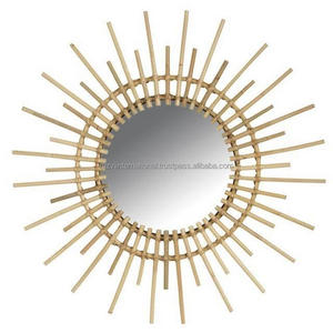 <b>Gold</b> Powder Coated Iron Wire Wall <b>Mirror</b> Elegant Home Decorative Item - Product Image 1