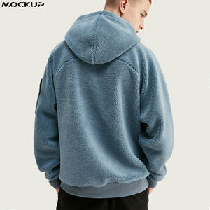 Thicker Winter <b>Men</b> Blue High Quality 100% Polyester Pullover <b>Men's</b> Heavy <b>Sherpa</b> Fleece <b>Hoodies</b> for <b>Men</b> - Product Image 2