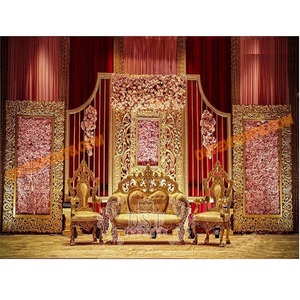 โครงตกแต่งงานแต่งงานแบบไฟเบอร์สำหรับงานแต่งงานแบบอินเดีย โครงฉากหลัง FRP สำหรับเวทีงานแต่งงาน โครงฉากหลังไฟเบอร์ทำมือสุดงดงามจากแคนาดา - Product Image 1