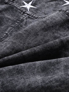 โรงงานบังคลาเทศขายส่งเสื้อเชิ้ตเดนิมผู้ชายผ้าฝ้าย 100% ระบายอากาศได้ดีสำหรับฤดูร้อน ลายดาวคาวบอยตะวันตก กระดุมสองแถว แขนยาว - Product Image 4