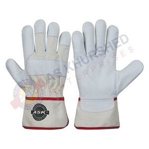 Gants de travail en cuir fendu de vache Doublure en coton blanc Gants de sécurité industrielle de construction à l'épreuve des épines - Product Image 3