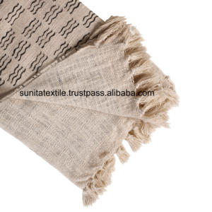 Diseñador indio 100% algodón bloque impreso tejido flecos tiro Boho Hippie hecho a mano para exterior decorativo vida ecológica - Product Image 5