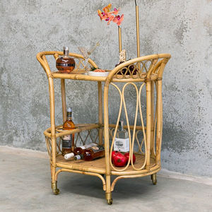 Chariot de service en rotin naturel très vendu, design élégant, chariot de bar pour cuisine, salle à manger, salon ou restaurant, en provenance du Vietnam - Product Image 3