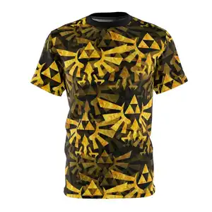 Ultimate Legend 100% pure Cotton Custom All over Printed Tri force Pattern Unisex Cheap T- Shirt