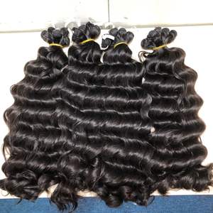 แคมโบติเดียนเกรด100ก. แบบตรงหรูหรา100% ไม่ผ่านกระบวนการผมมนุษย์แท้แบบไม่ผ่านการถักทอสีดำธรรมชาติ - Product Image 2