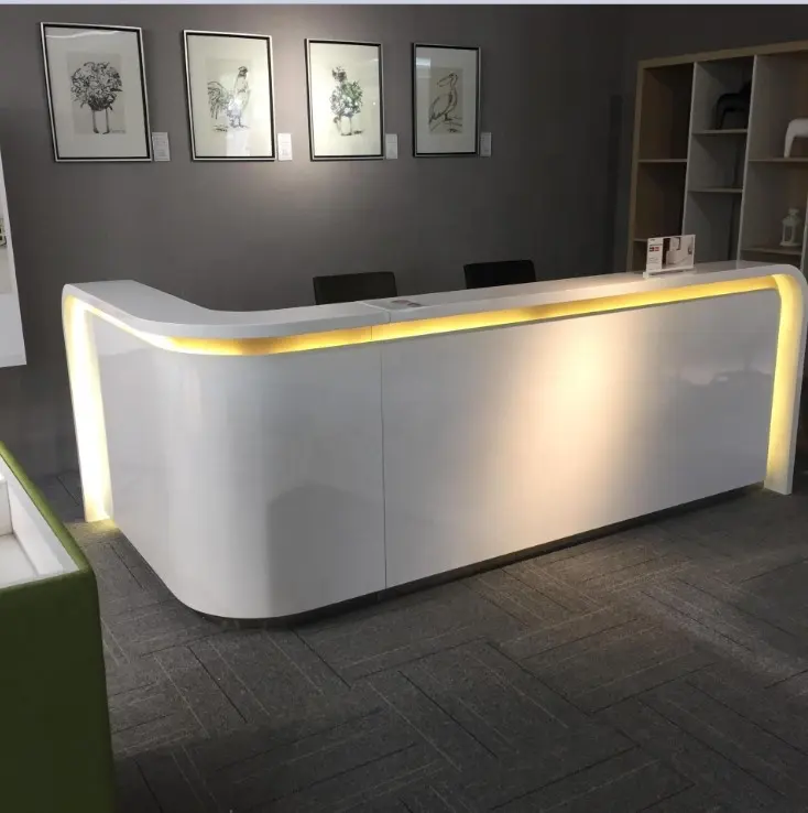 Modern Style Receptionist Counter Desk Newly Modern Office Design Salon Spa Semi Circle L Shaped Receptionist Desk