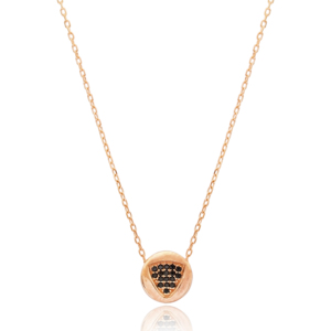 Collar pequeño con abalorio redondo, Plata de Ley 925 turca, joyería elegante y a la moda - Product Image 6