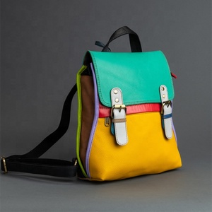latest design leather backpack <b>bag</b> <b>pack</b> sling satchel for women school travel is sturdy colourful bright - Product Image 1