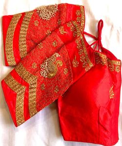 Readymade blouse haut pour femme blouse femme tenue de bureau demi manche indien fête porter grossiste blouse dos nu - Product Image 2