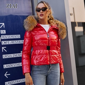 Piumino Parka da <span class=keywords><strong>Donna</strong></span> di Buona Qualità, Lucido e <span class=keywords><strong>Impermeabile</strong></span>, Trapuntato e Imbottito, con Cappuccio in Vera Pelliccia, Personalizzabile - Product Image 5