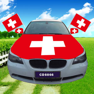 Fanion personnalisable de couverture de capot moteur de voiture avec les pays-bas états-unis arabie saoudite pour la suisse imprimer le drapeau de capot de voiture - Product Image 2