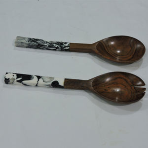 Salade Mango Wood & Mina Outil à main ustensiles de cuisine Serveur de salade Vente chaude accessoires de cuisine maison et cuisine - Product Image 6