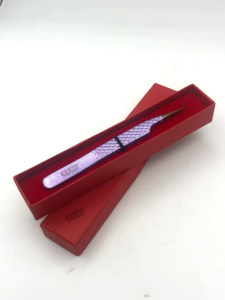 Professionnel meilleur 45 degrés paillettes violet poudre revêtement Rose or pointe en acier inoxydable Extension de cils pince à épiler outils de beauté - Product Image 3