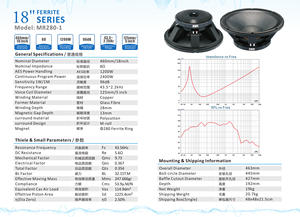5'' Voice Coil Merry Audio 280mm Magnet Rms 1200W <strong>Speakers</strong> 18' <strong>Sub</strong> Woofer - Product Image 5