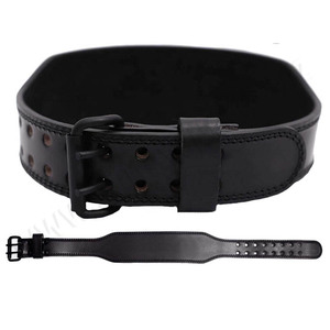 2021ทนทานยกน้ำหนักสีดำเข็มขัดหนังแท้ยกน้ำหนักออกกำลังกายยิมกลับสนับสนุนเข็มขัด - Product Image 3