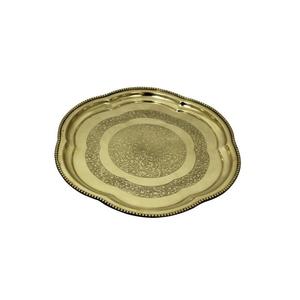 Assiette de service en métal de conception artisanale arrondie pour la maison, l'hôtel, utilisation en acier inoxydable, assiette de présentation - Product Image 4