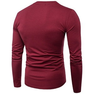 Camiseta de algodón informal de manga larga con cuello redondo para hombre, camiseta elegante de Color - Product Image 1