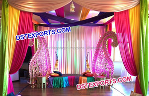 Punjabi Theme <b>Mehndi</b> Stage With Statues Latest Punjabi Wedding Stage Decor New Punjabi Wedding Theme Stage <b>Decoration</b> USA - Product Image 5