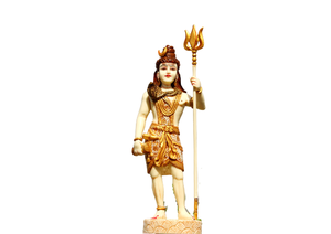 Nirmala Handicrafts - Estatua de Mármol del Dios Shiva, Ídolo de Shiva de Pie, Estatua de Mahakal Bholenath, Decoración Religiosa para el Hogar, Poliresina Blanca - Product Image 5