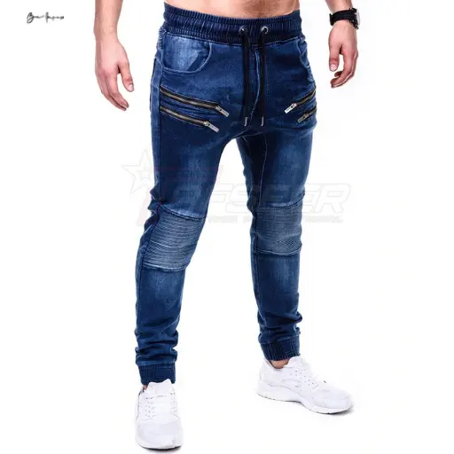 custom made designed Men's mens jeans denim manufacturers distressed denim pant high stretch jeans