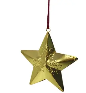 新设计3雪花设计圣诞星星挂饰铁圣诞树装饰金属家居装饰星星
