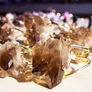 Naturel Extra Qualité Quartz Fumé Fil Bracelets Ensemble de Bijoux de Pierres Précieuses - Product Image 3