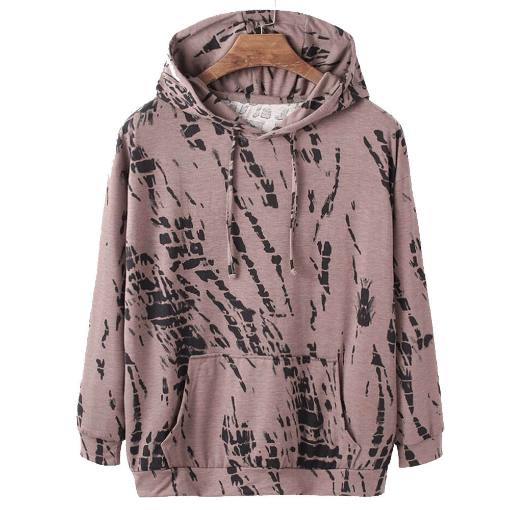 wolf print kangaroo pocket casual moletom com capuz