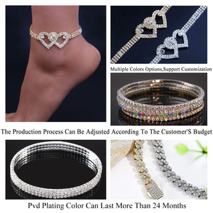 <span class=keywords><strong>Lamoon</strong></span> สร้อยข้อมือคริสตัลหุ้มข้อประดับเพชร Cz ขนาดใหญ่,กำไลข้อเท้าคริสตัลชุบทองโซ่เพชรหนา10มม. ทำจากสเตนเลส316 - Product Image 3