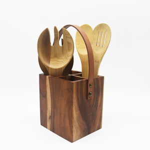 Porta Cubiertos de Madera para Cucharas y Uso en Cocina y Restaurantes, Porta Cubiertos Ecológico - Product Image 5