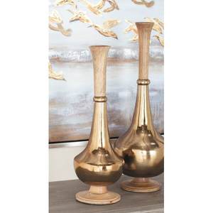 FLOOR <b>VASE</b> WOODEN and ALUMINUM METAL <b>VASE</b> GOLD WEDDING FANCY STYLE MODERN <b>VASE</b> <b>for</b> SALE - Product Image 2