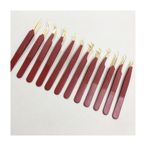 Pince à cils en acier inoxydable à revêtement en poudre personnalisée avec pointe pointue et logo personnalisé - Product Image 5