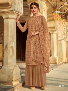 Traje de Sharara paquistaní para mujer, traje de diseñador, bordado de Georgette, ropa de fiesta, ropa India lavable, India y pakistaní - Product Image 3