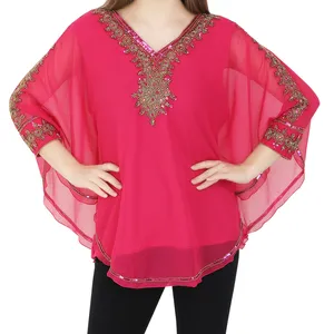 New Ethnic Ladies Wear Designer Elegant Party Gowns Kaftan Top Hand Beaded Work Arabic Moroccan Kaftan Caftan Top Kurti Made in