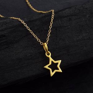 Latest Trending Fashion <b>Cheap</b> Lowest Price Pendant 925 Silver Gold Plated Beautiful Minimalist Star Charm Chain <b>Necklace</b> Jewelry - Product Image 5