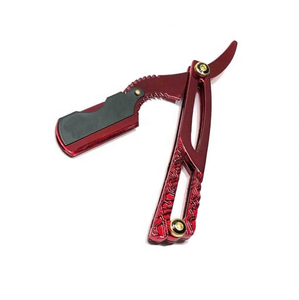 Maquinilla de afeitar plegable de acero inoxidable de alta calidad con herramienta de peluquero de calidad de textura grabada - Product Image 1