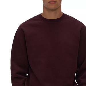 Sweat-shirt pull-over homme, col rond, coupe ample, épaules tombantes, col haut, 100% coton lourd, personnalisable avec logo, style streetwear. - Product Image 2