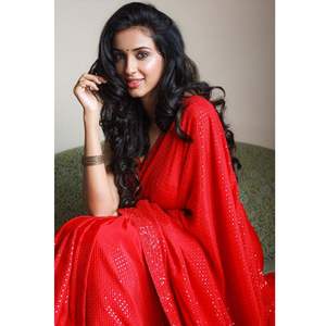 Chemisier rouge élégant à paillettes pour filles et dames, nouvelle collection, Georgette, broderie de haute qualité, pour fête de mariage - Product Image 1