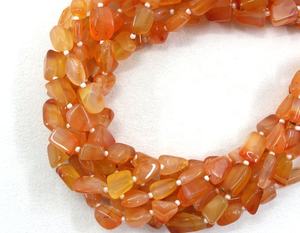 16 \ "ลูกปัดพลอยคาร์เนเลียนธรรมชาติอันยาวนานรูปนักเก็ตผิวเรียบคุณภาพเกรด AAA ผู้ผลิตขายส่งคุณภาพสูง - Product Image 1