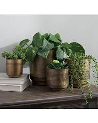 Bac de culture moderne doré en laiton avec support, Pots de plantes sur pied avec supports métalliques, Pot de fleurs pour décor de salon - Product Image 6