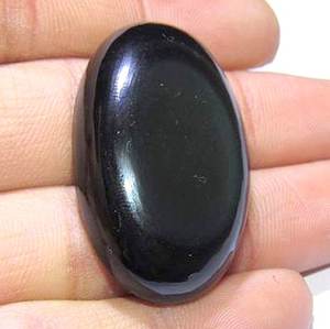 Cabujón ovalado pulido liso de piedras preciosas sueltas de obsidiana de alta calidad para la fabricación de joyas, calidad increíble Natural - Product Image 3