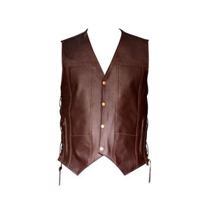 2026 Hot Selling Best-Quality <b>Leather</b> Fashion Motorcycle Waistcoat Motorcycle-Brown PU <b>Leather</b> Vests Motorcycle Waistcoat - Product Image 1
