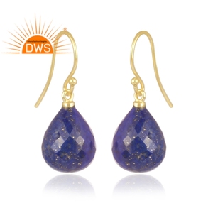 Trendy <b>Top</b> Selling Sterling Silver Gold Plated Drop <b>Earring</b> Lapis Gemstone <b>Earring</b> Supplier Dainty Collection - Product Image 2