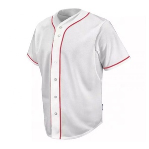 Camiseta de Béisbol Blanca para Hombre, Manga Corta, con Botones, Transpirable, de Poliéster, Uniforme, Corte Regular, Color Sólido, para Todas las Temporadas - Product Image 1