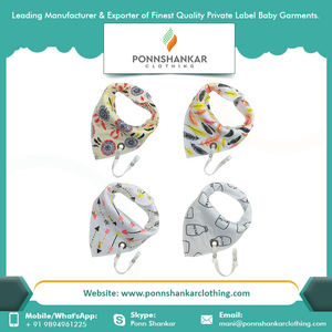 <b>Baby</b> ruffle muslin bibs 100% organic muslin bibs custom printed design gauze bibs with custom color snaps 8 piece pack - Product Image 5