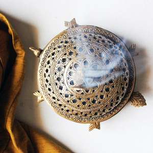 เตาโลหะทองเหลืองมีด้ามยาว,โคมไฟน้ำมันหอมระเหยที่จุดน้ำมันสำหรับเผาไม้ไผ่และกำยาน - Product Image 4