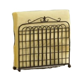 Présentoir de serviettes en fil de maille noir enduit de poudre fait à la main pour le stockage de la boîte à mouchoirs et l'organisation de la cuisine la plus vendue - Product Image 1