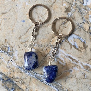 Best Value of Sodalite Tumbled Stone Keychain : Sodalite Tumbled Stone Keychain For Sale - Product Image 1