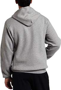 Sudadera con capucha con cremallera completa de gran tamaño atlética personalizada para hombre, de alta calidad, gris liso, impermeable, de punto anticontracción, bordado de talla grande - Product Image 2