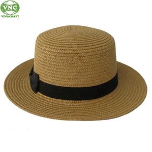 Sombrero de playa de ala ancha de vaquero para mujer al por mayor, cinta de rayas de hierba Lisa estampada para viajes al aire libre, fiestas informales, talla para adultos - Product Image 3