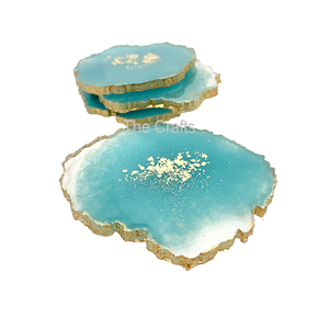 Ensemble de 4 sous-verres en résine, taille et formes personnalisées, sous-verres en résine pour tasses, mugs et verres, en gros - Product Image 1